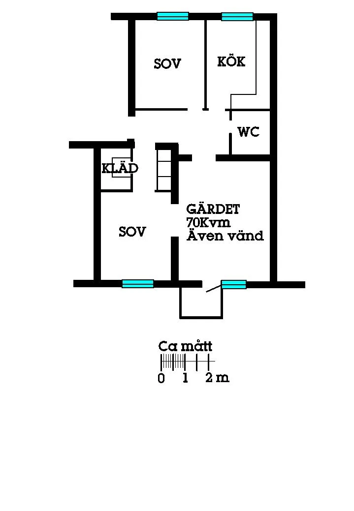 Planlösning – 3 rum och kök